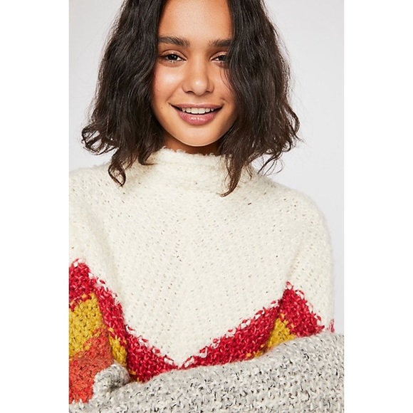 Free People Turn Around Sweater in Ivory Combo, Sz. S - Picture 4 of 8